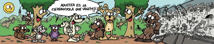 Emblemàtic "mural" que va pintar Edu Ortiz en un punt cèntric de Cerdanyola